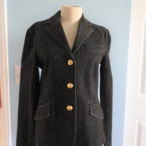 LAUREN JEANS CO  RALPH LAUREN BLACK DENIM JACKET  SIZE 6